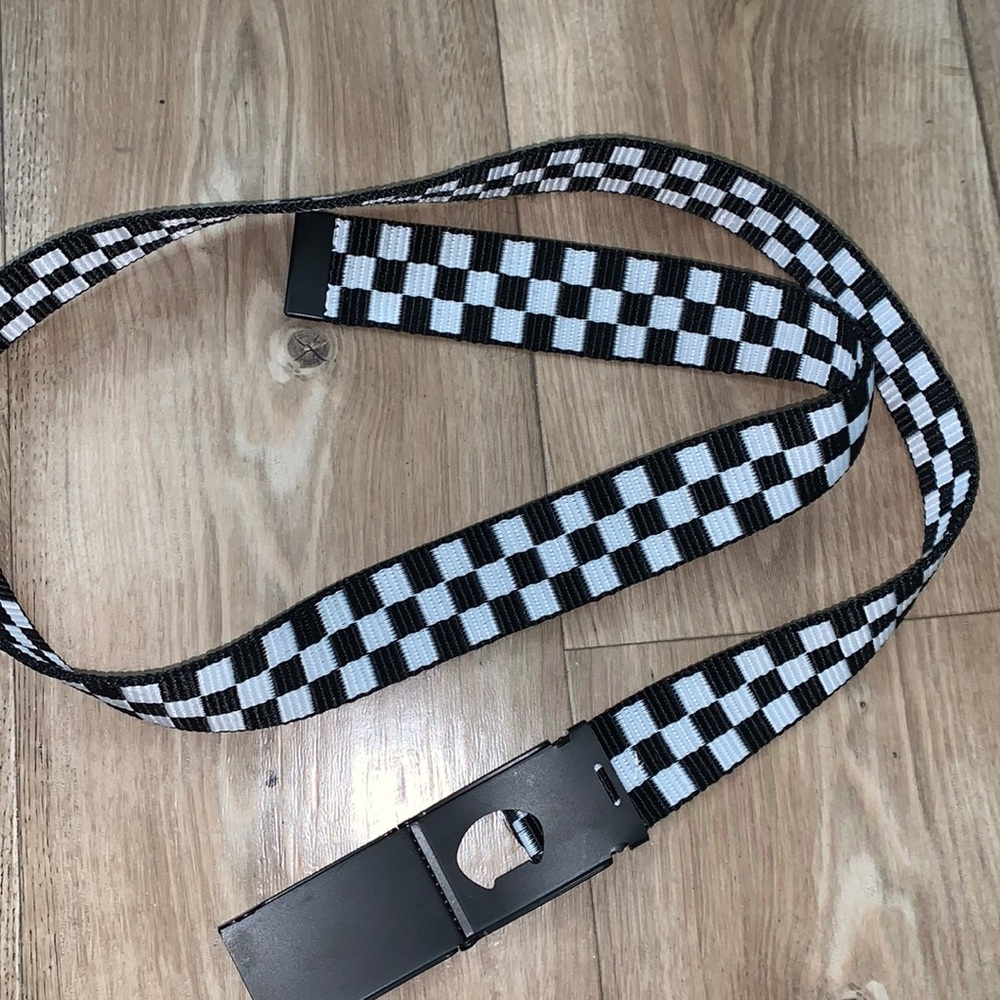 Black and white checkered belt